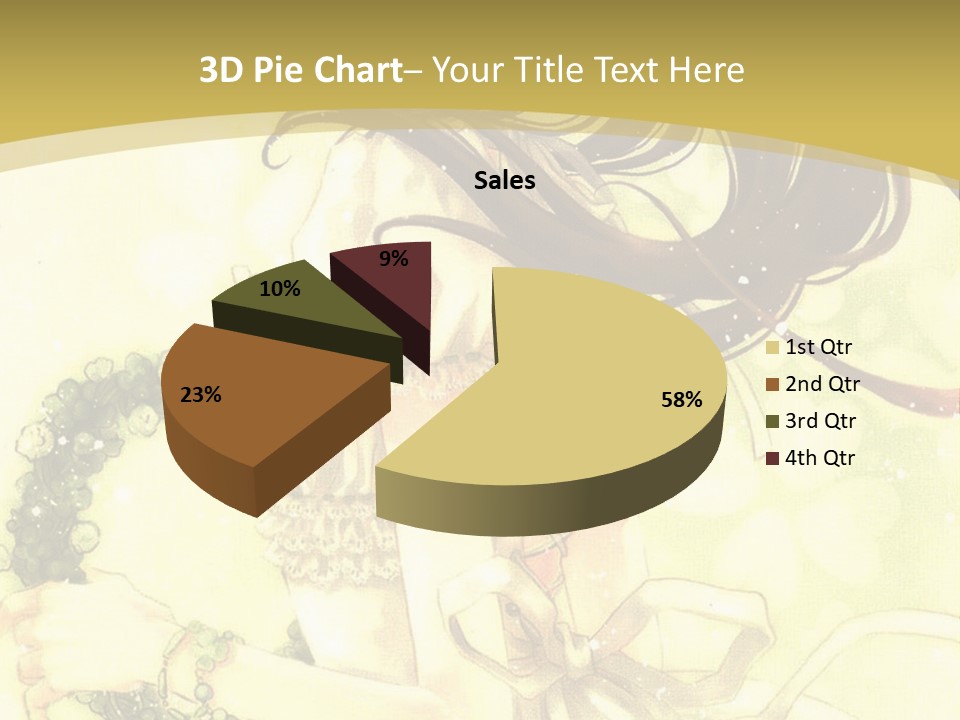 A Woman In A White Dress With Long Hair PowerPoint Template