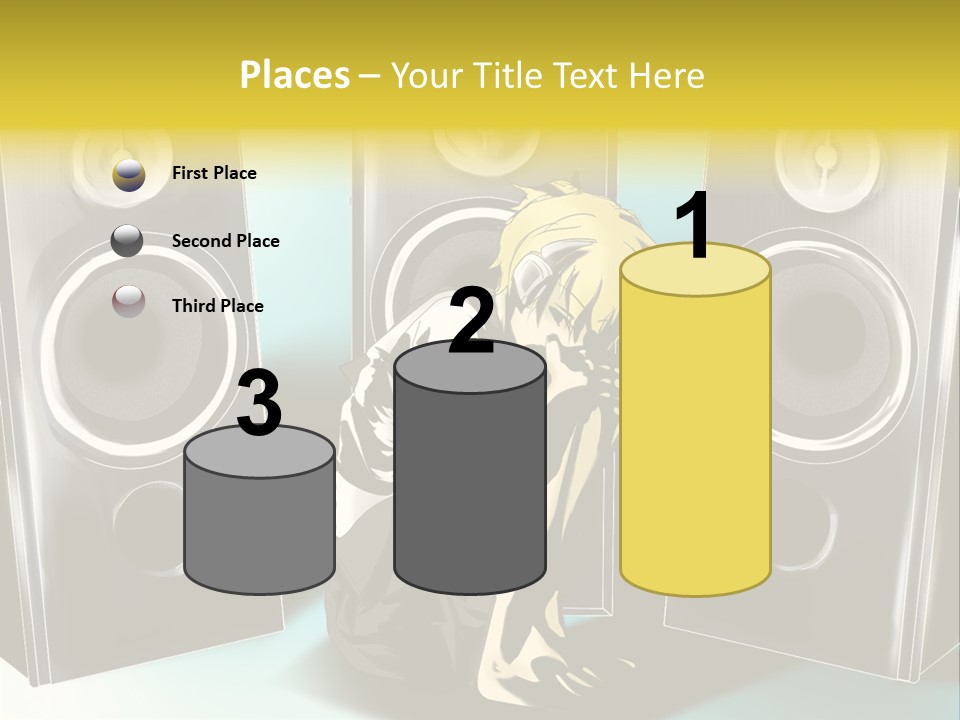 A Couple Of Speakers Sitting Next To Each Other PowerPoint Template