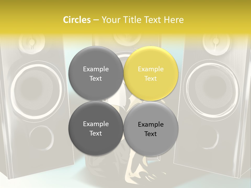 A Couple Of Speakers Sitting Next To Each Other PowerPoint Template