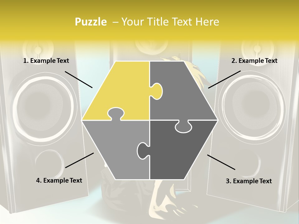A Couple Of Speakers Sitting Next To Each Other PowerPoint Template