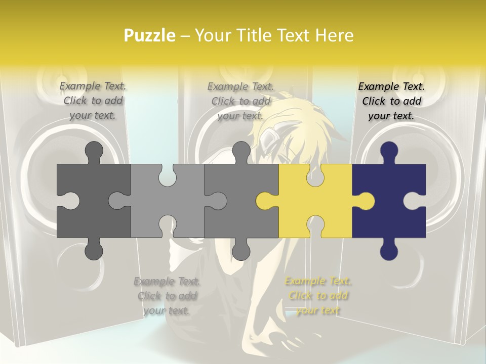 A Couple Of Speakers Sitting Next To Each Other PowerPoint Template