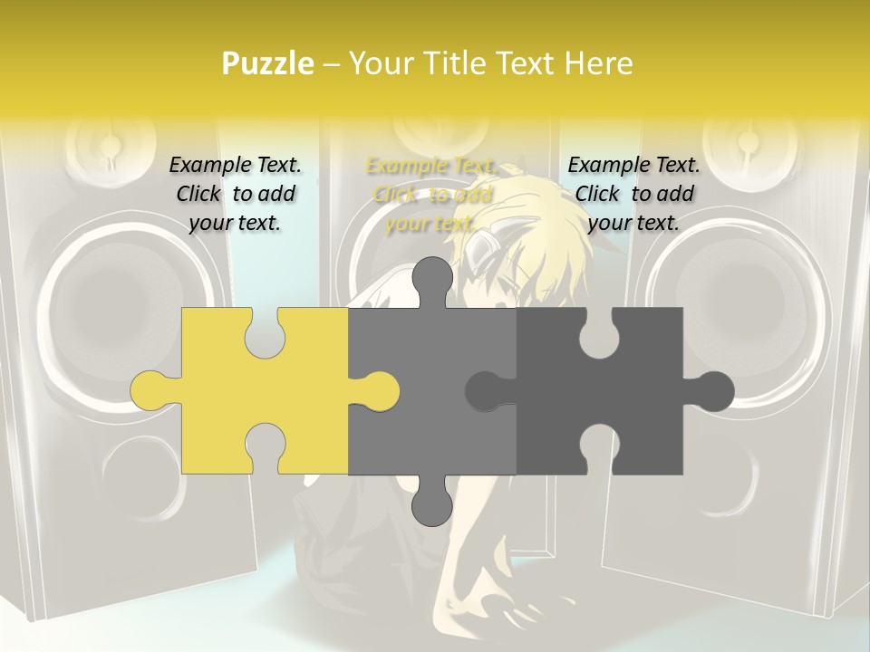 A Couple Of Speakers Sitting Next To Each Other PowerPoint Template