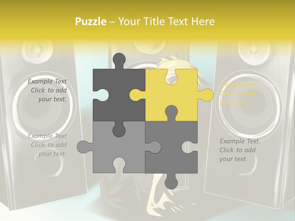 A Couple Of Speakers Sitting Next To Each Other PowerPoint Template