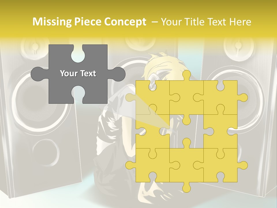 A Couple Of Speakers Sitting Next To Each Other PowerPoint Template