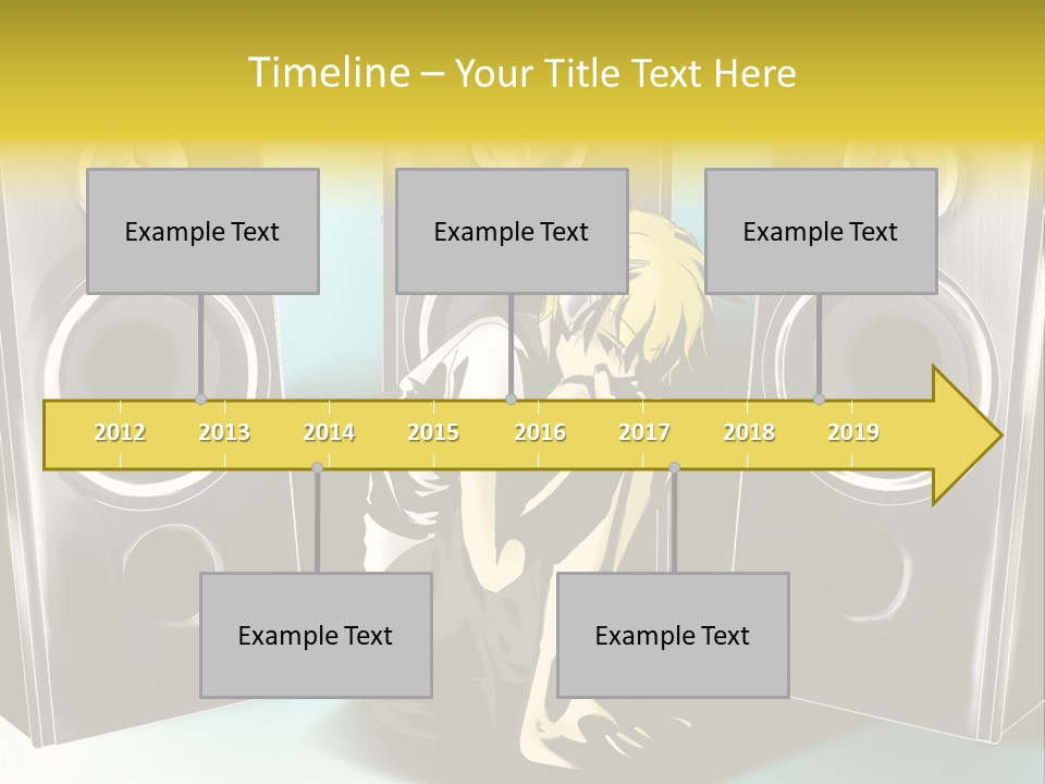 A Couple Of Speakers Sitting Next To Each Other PowerPoint Template