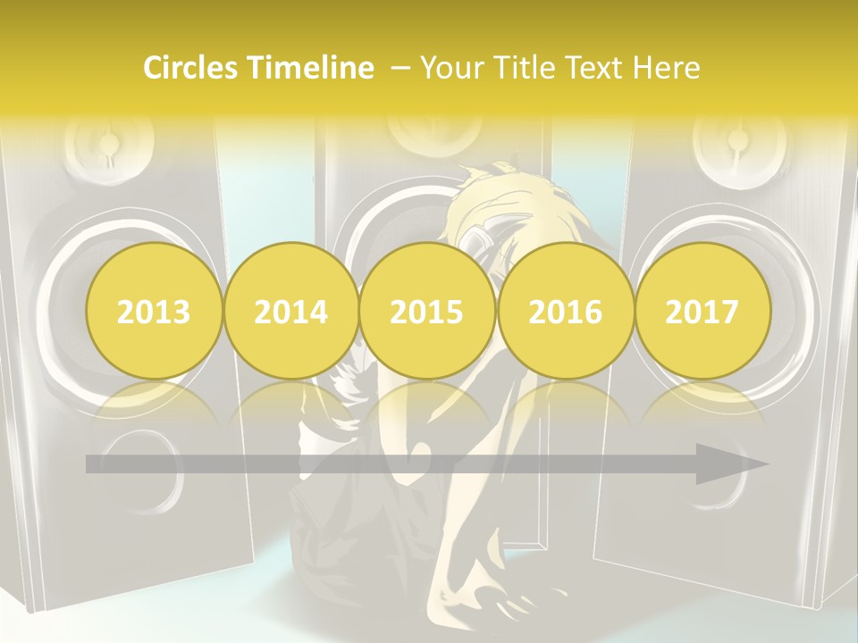 A Couple Of Speakers Sitting Next To Each Other PowerPoint Template