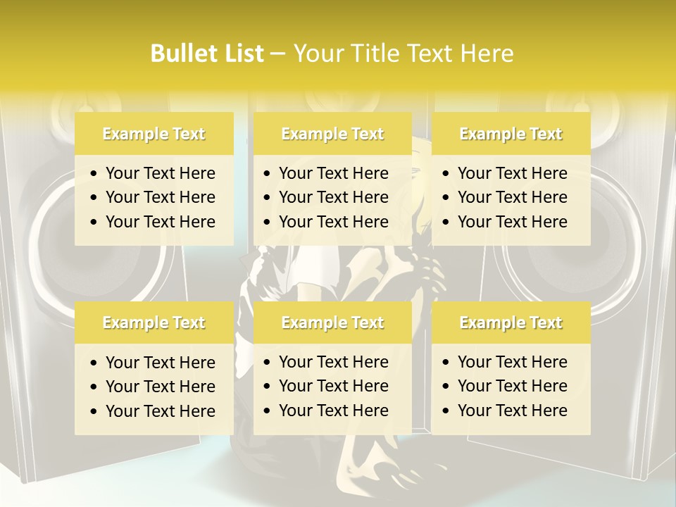 A Couple Of Speakers Sitting Next To Each Other PowerPoint Template