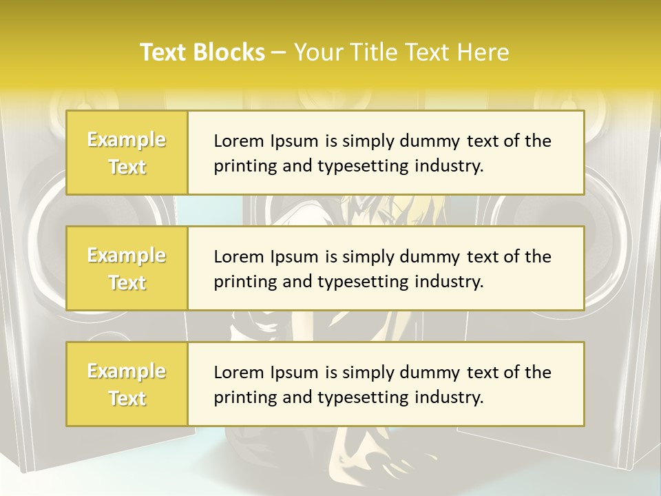A Couple Of Speakers Sitting Next To Each Other PowerPoint Template