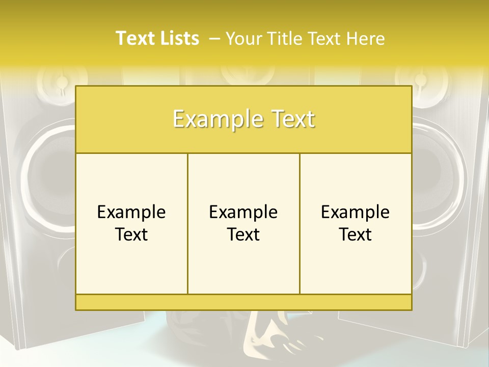 A Couple Of Speakers Sitting Next To Each Other PowerPoint Template