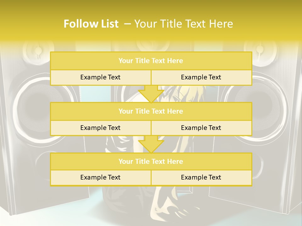 A Couple Of Speakers Sitting Next To Each Other PowerPoint Template