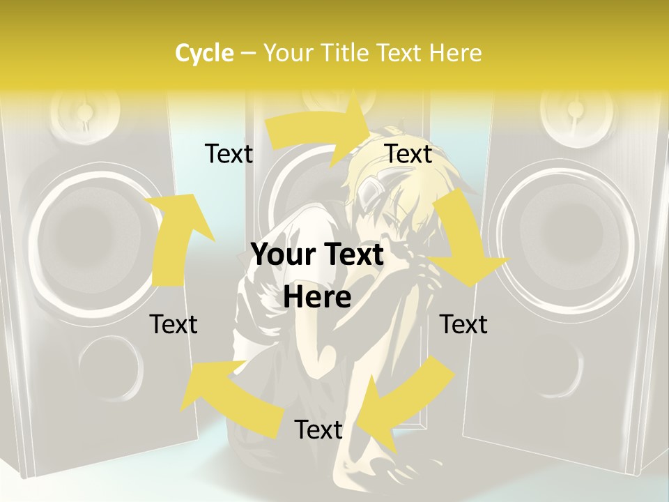 A Couple Of Speakers Sitting Next To Each Other PowerPoint Template