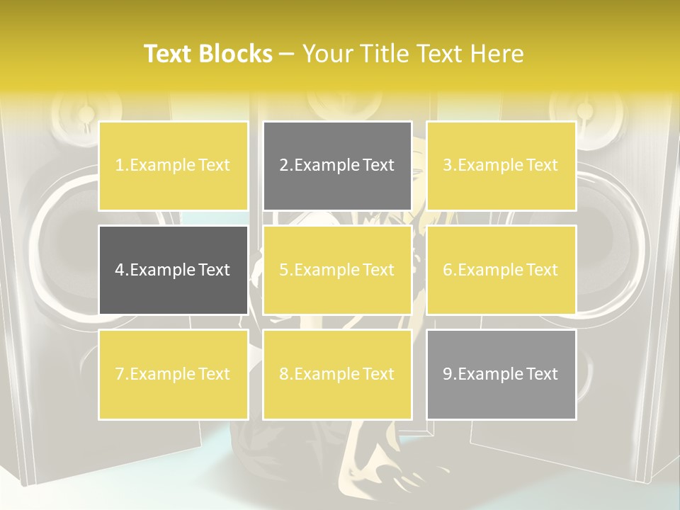 A Couple Of Speakers Sitting Next To Each Other PowerPoint Template