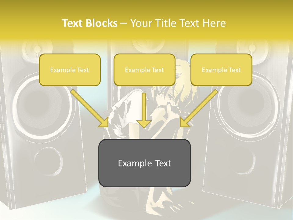 A Couple Of Speakers Sitting Next To Each Other PowerPoint Template