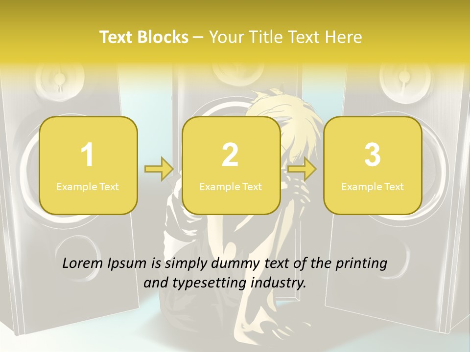 A Couple Of Speakers Sitting Next To Each Other PowerPoint Template