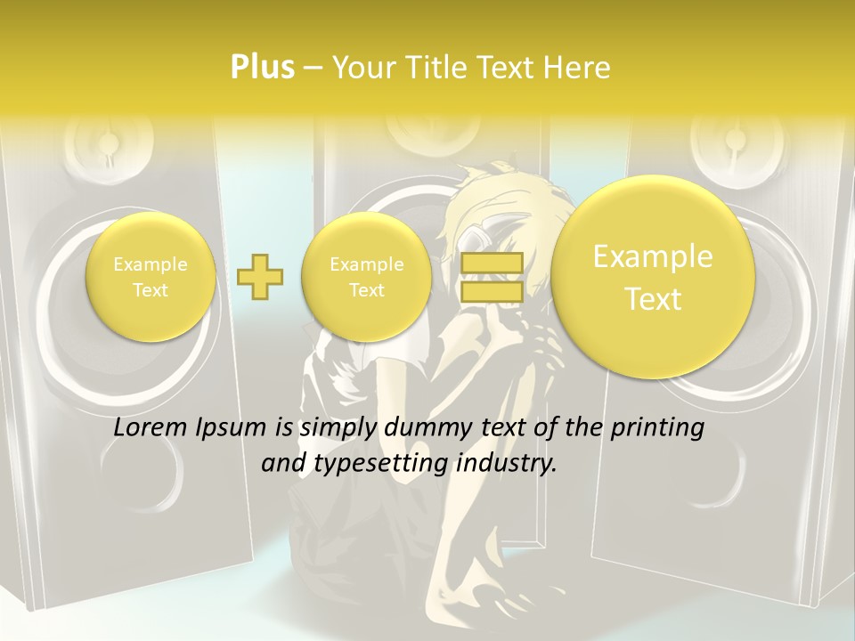 A Couple Of Speakers Sitting Next To Each Other PowerPoint Template