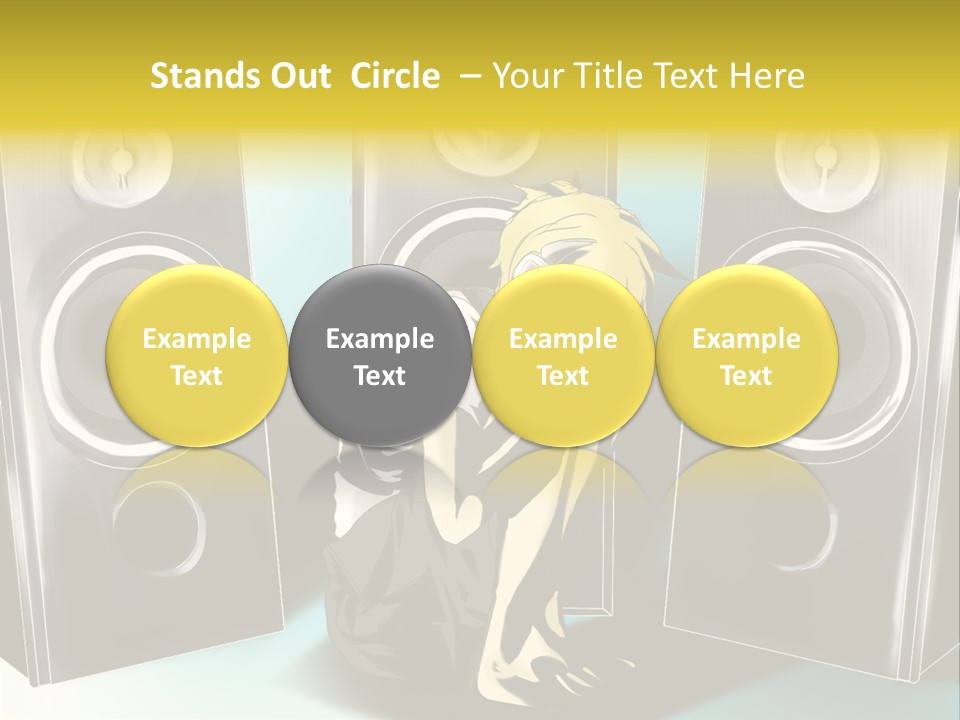 A Couple Of Speakers Sitting Next To Each Other PowerPoint Template