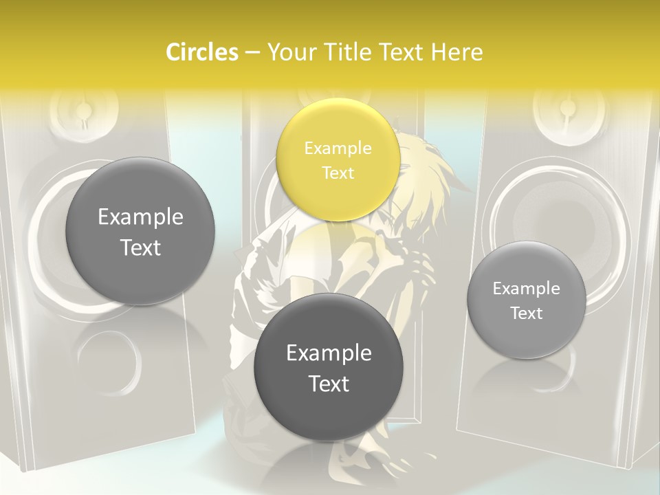 A Couple Of Speakers Sitting Next To Each Other PowerPoint Template