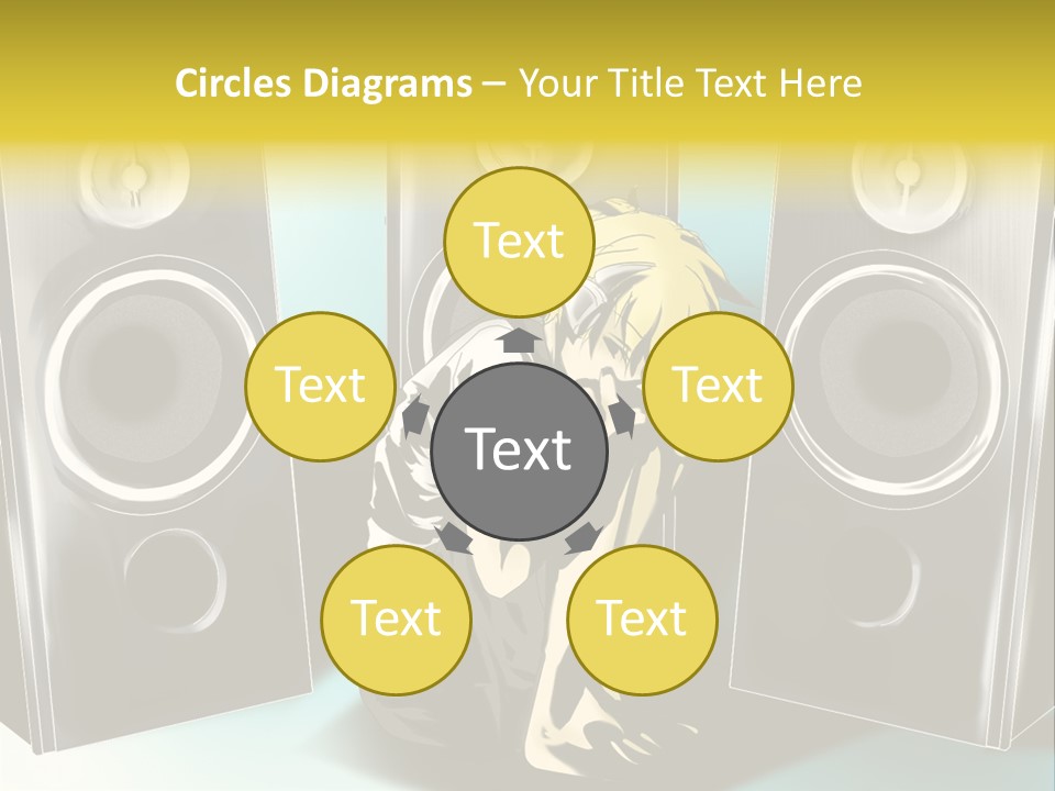 A Couple Of Speakers Sitting Next To Each Other PowerPoint Template