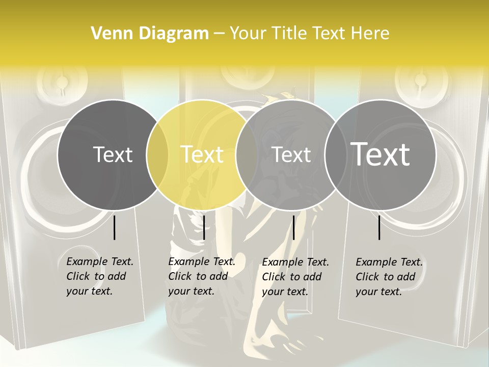 A Couple Of Speakers Sitting Next To Each Other PowerPoint Template
