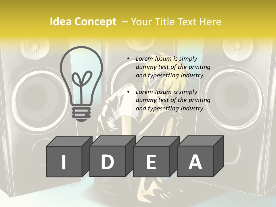 A Couple Of Speakers Sitting Next To Each Other PowerPoint Template