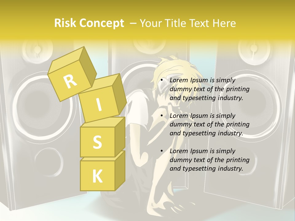 A Couple Of Speakers Sitting Next To Each Other PowerPoint Template