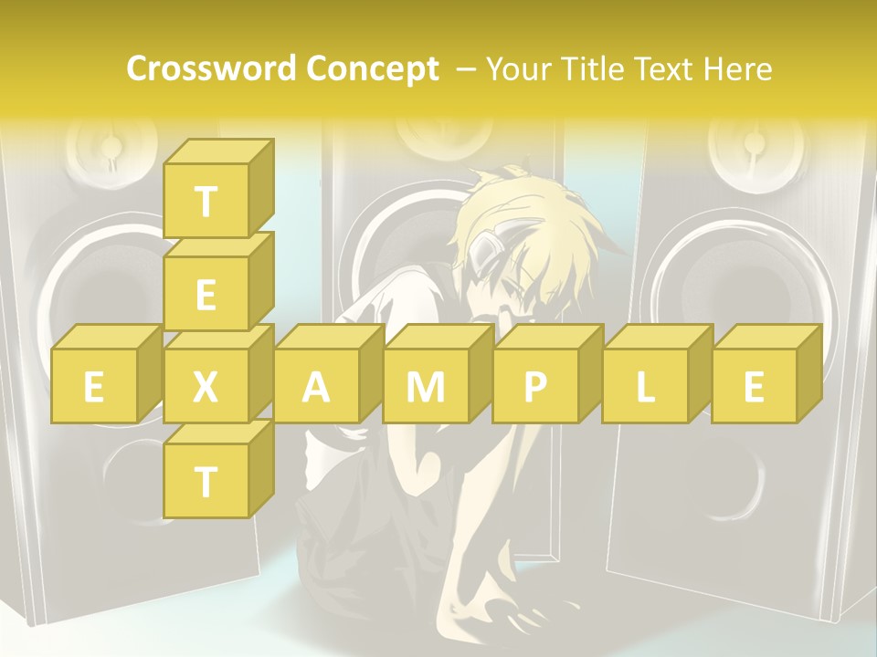 A Couple Of Speakers Sitting Next To Each Other PowerPoint Template