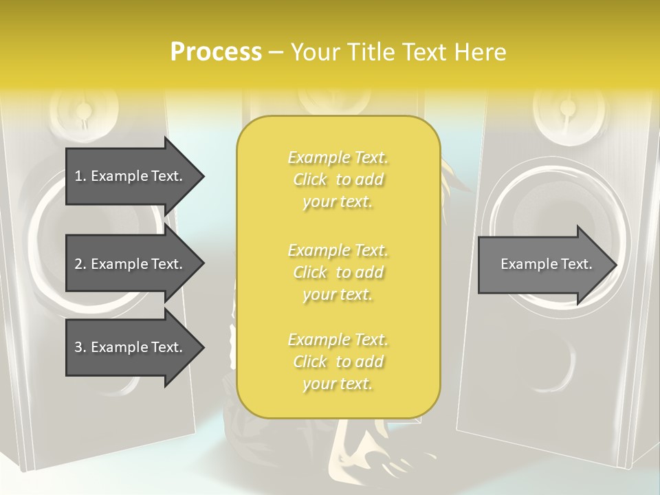 A Couple Of Speakers Sitting Next To Each Other PowerPoint Template