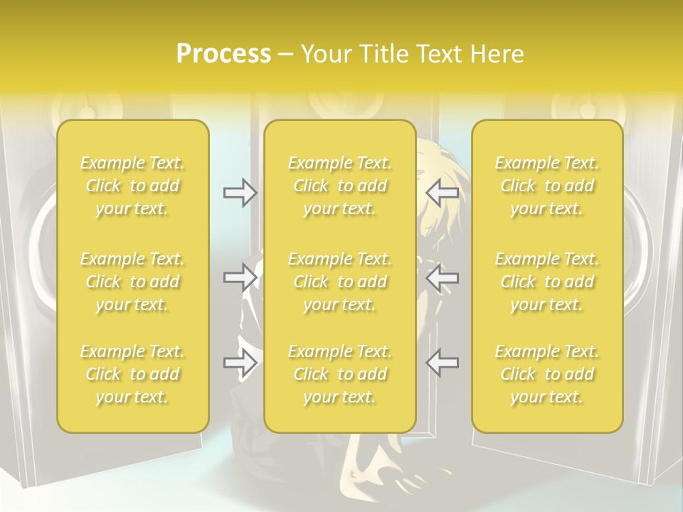 A Couple Of Speakers Sitting Next To Each Other PowerPoint Template