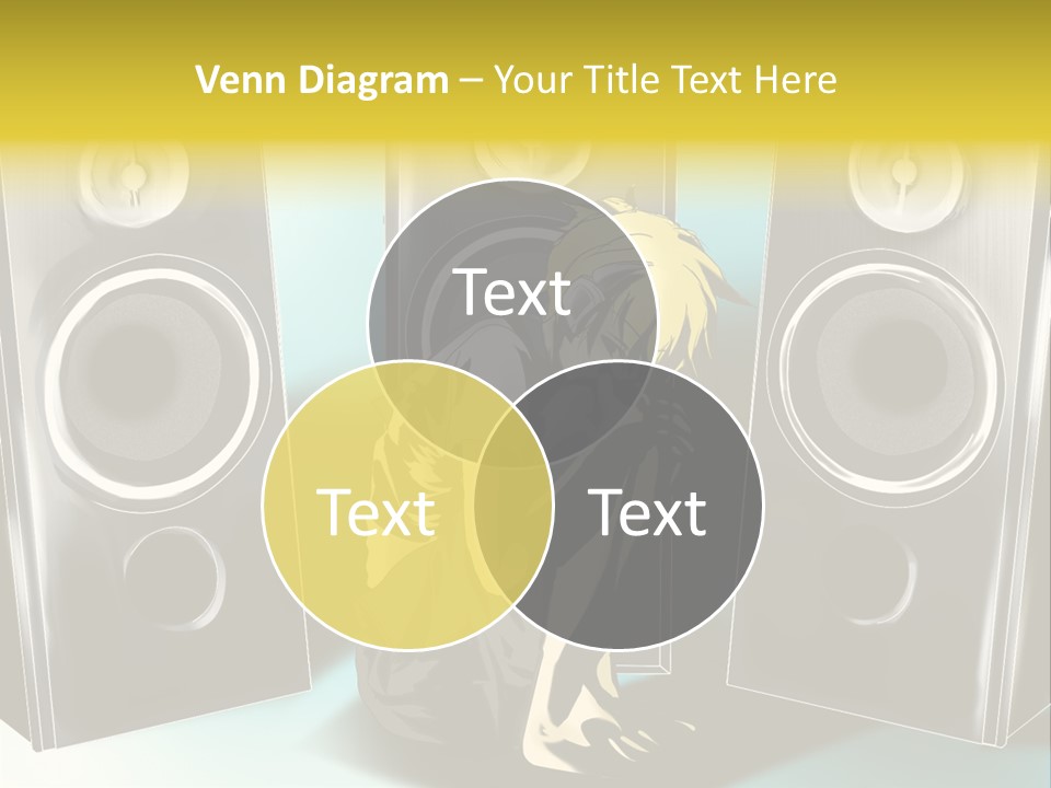 A Couple Of Speakers Sitting Next To Each Other PowerPoint Template