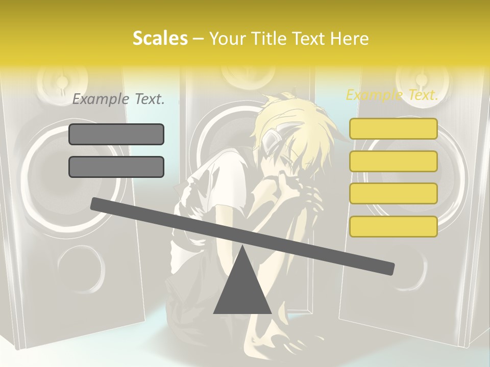 A Couple Of Speakers Sitting Next To Each Other PowerPoint Template