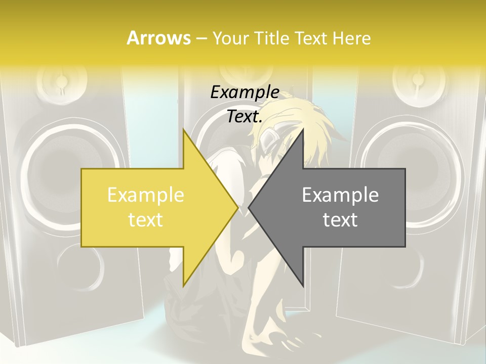 A Couple Of Speakers Sitting Next To Each Other PowerPoint Template