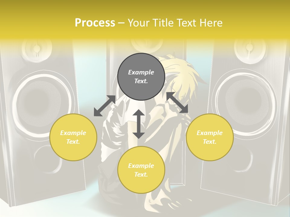 A Couple Of Speakers Sitting Next To Each Other PowerPoint Template