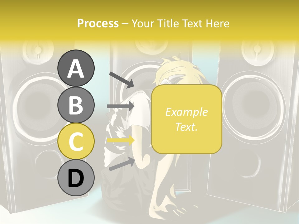 A Couple Of Speakers Sitting Next To Each Other PowerPoint Template