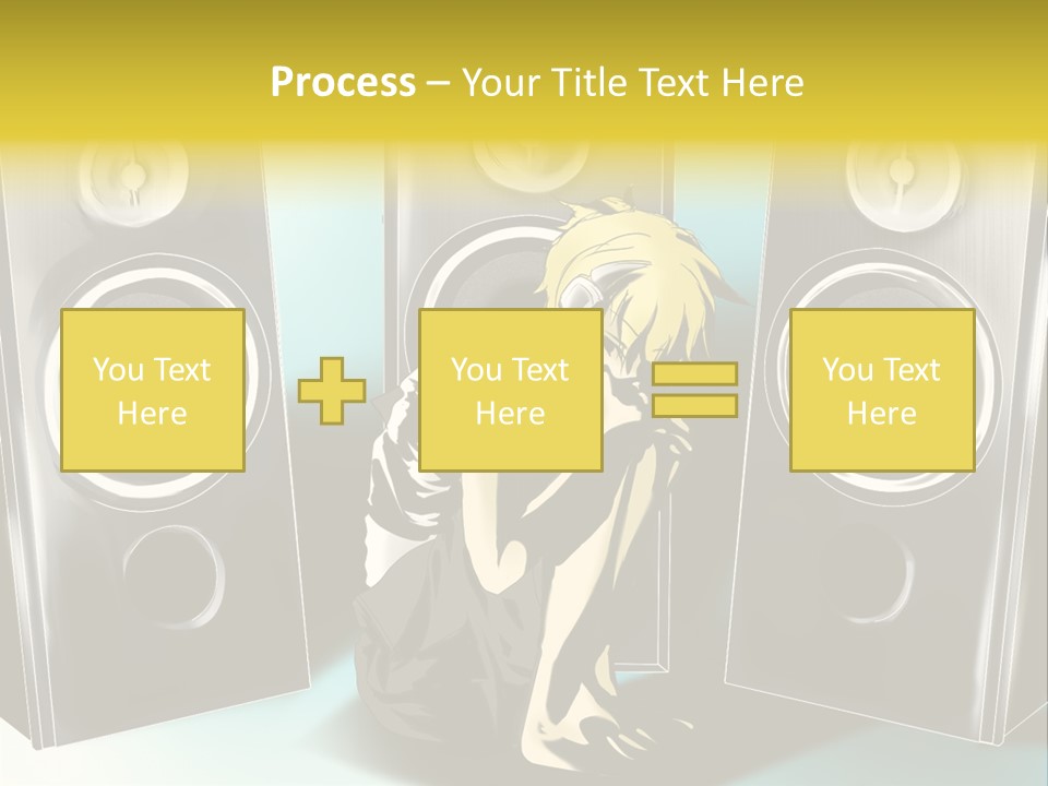 A Couple Of Speakers Sitting Next To Each Other PowerPoint Template