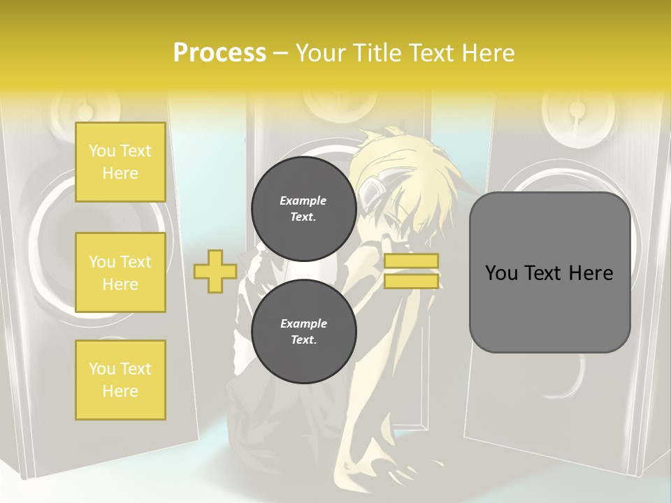 A Couple Of Speakers Sitting Next To Each Other PowerPoint Template