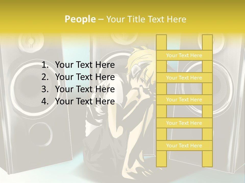 A Couple Of Speakers Sitting Next To Each Other PowerPoint Template