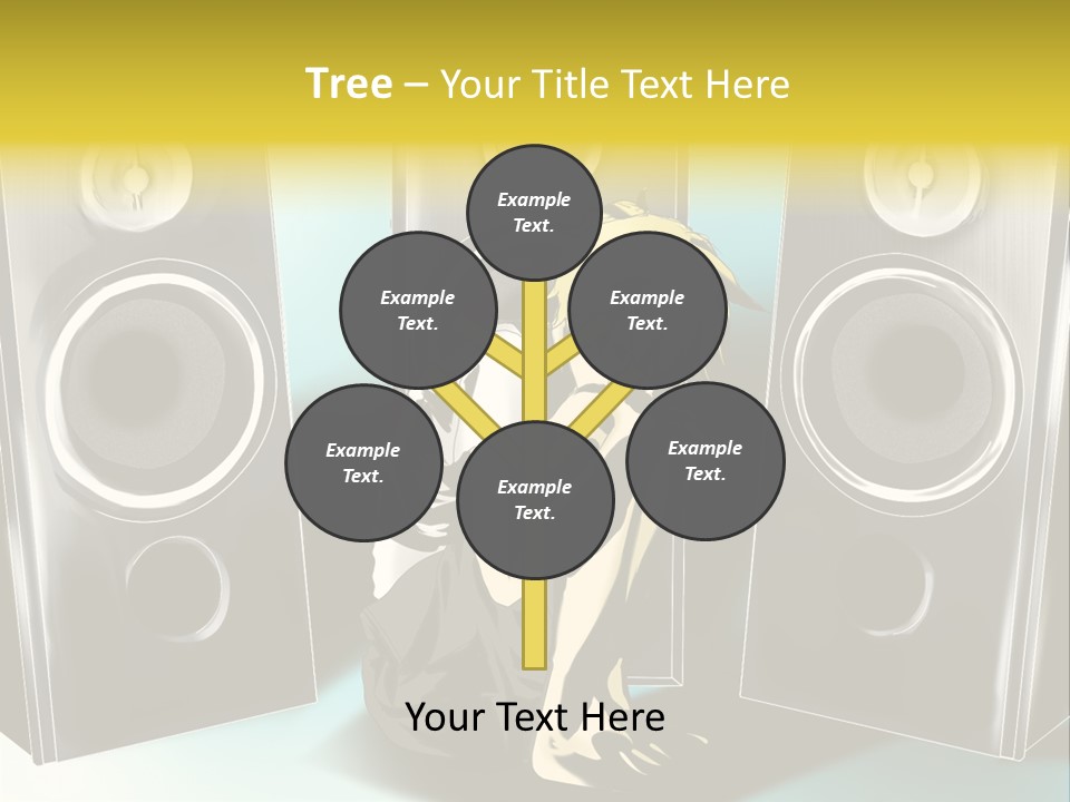 A Couple Of Speakers Sitting Next To Each Other PowerPoint Template