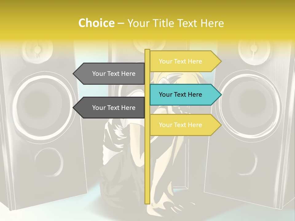 A Couple Of Speakers Sitting Next To Each Other PowerPoint Template