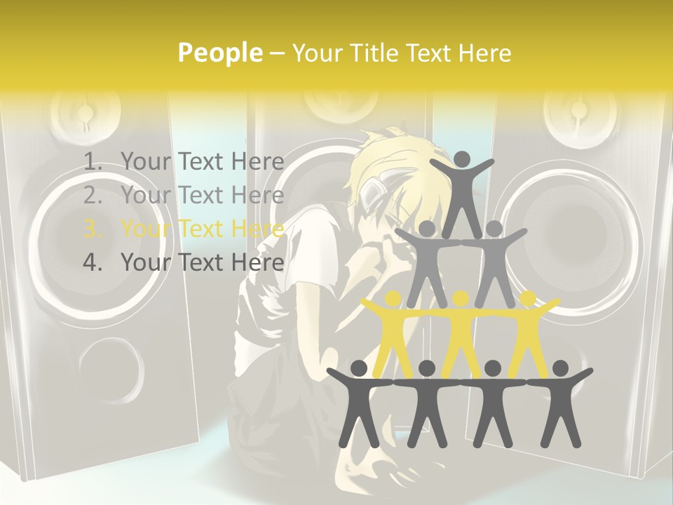 A Couple Of Speakers Sitting Next To Each Other PowerPoint Template