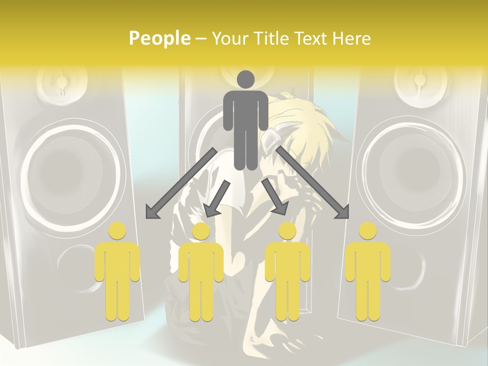 A Couple Of Speakers Sitting Next To Each Other PowerPoint Template