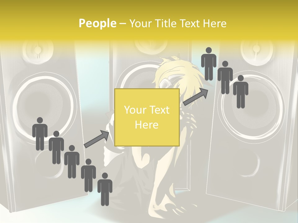 A Couple Of Speakers Sitting Next To Each Other PowerPoint Template