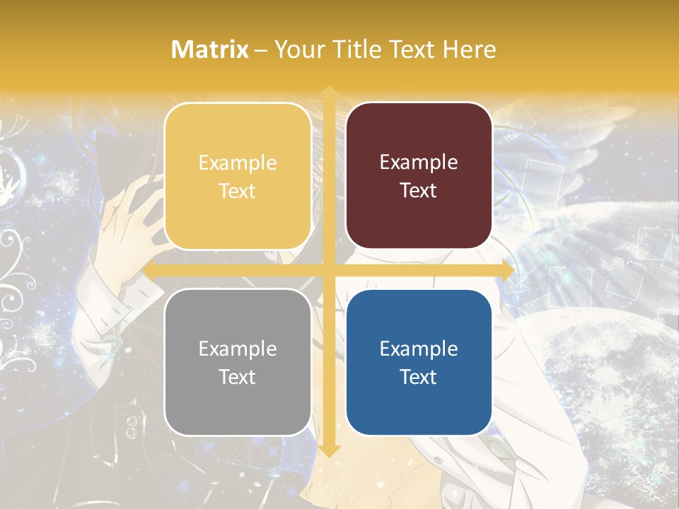 An Anime Character Holding A Cell Phone In His Hand PowerPoint Template