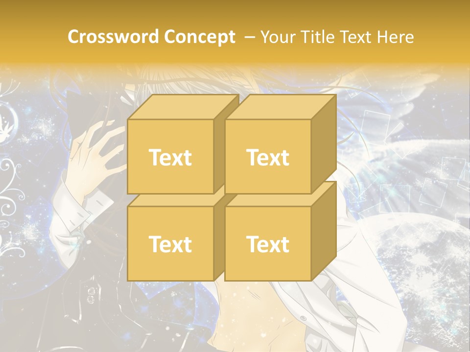 An Anime Character Holding A Cell Phone In His Hand PowerPoint Template