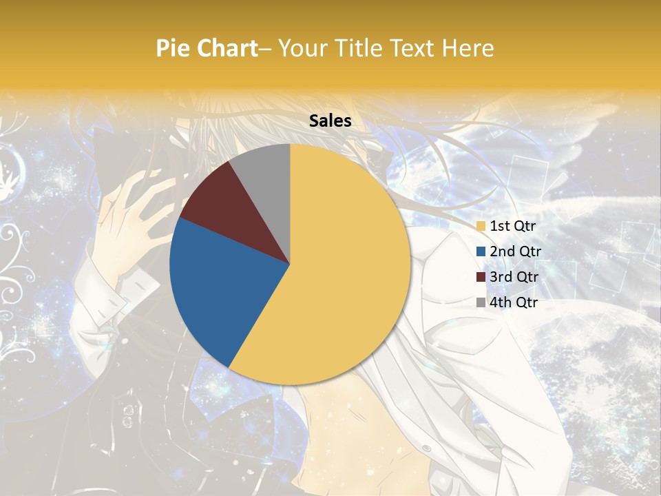 An Anime Character Holding A Cell Phone In His Hand PowerPoint Template