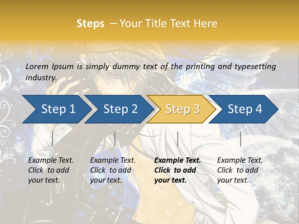 An Anime Character Holding A Cell Phone In His Hand PowerPoint Template