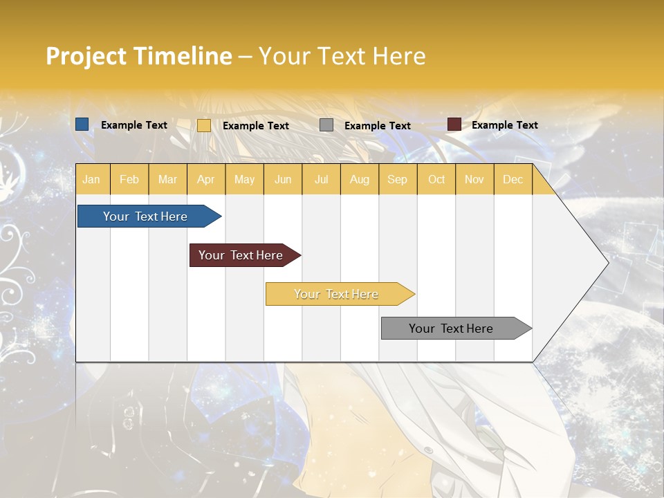 An Anime Character Holding A Cell Phone In His Hand PowerPoint Template