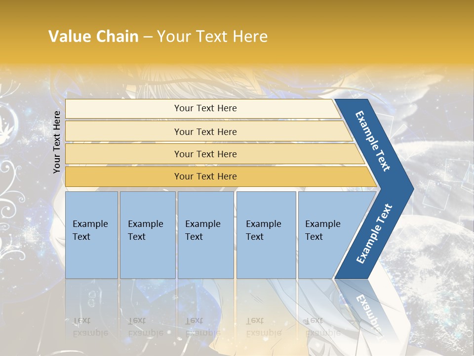 An Anime Character Holding A Cell Phone In His Hand PowerPoint Template