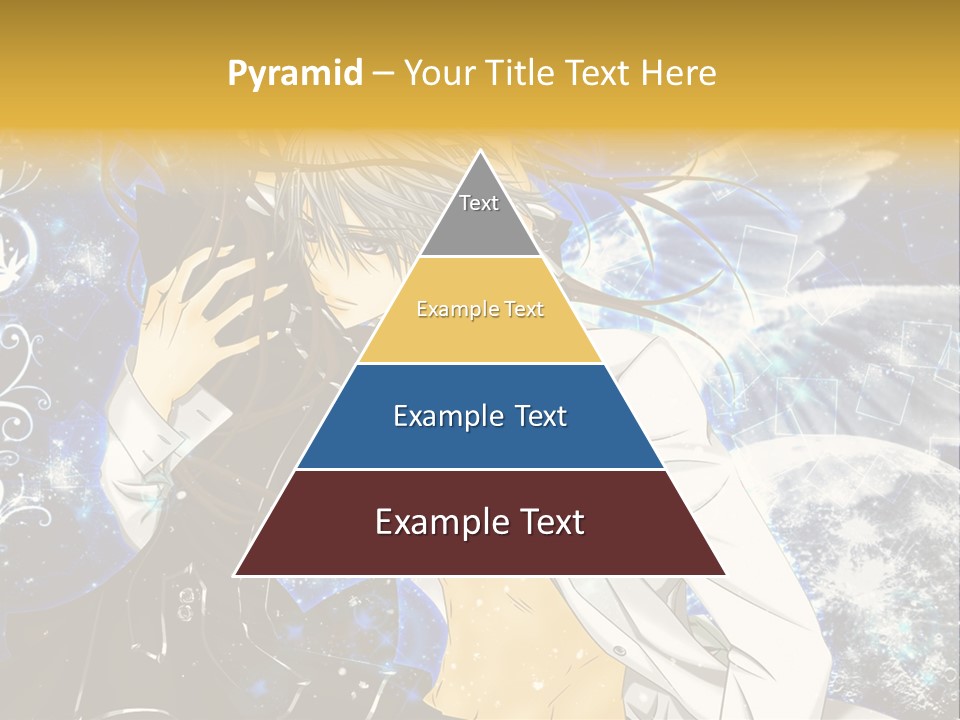 An Anime Character Holding A Cell Phone In His Hand PowerPoint Template