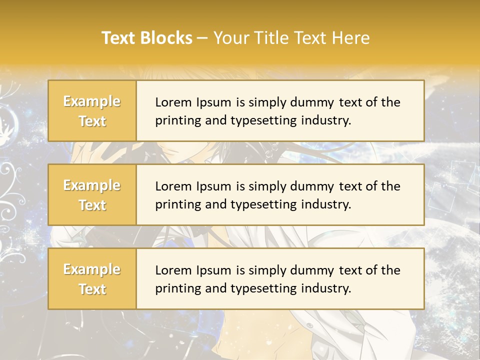 An Anime Character Holding A Cell Phone In His Hand PowerPoint Template