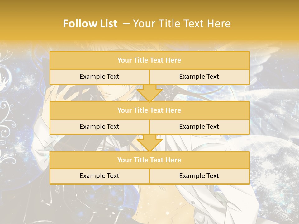 An Anime Character Holding A Cell Phone In His Hand PowerPoint Template